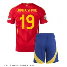 Maglie da calcio Spagna Lamine Yamal #19 Prima Maglia Bambino Europei 2024 Manica Corta (+ Pantaloni corti)
